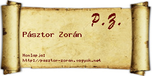 Pásztor Zorán névjegykártya