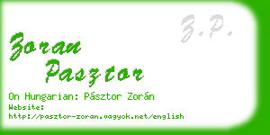 zoran pasztor business card